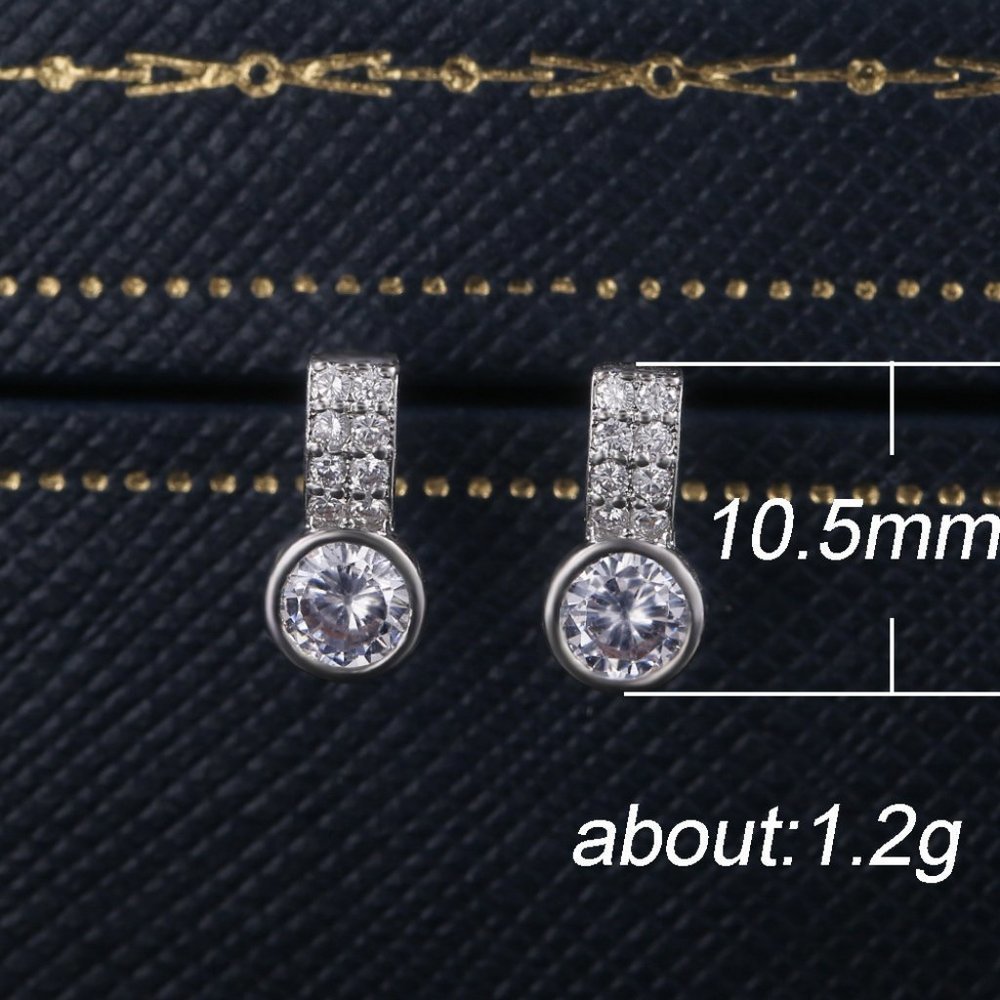 - 💕 Super Shiny Double Row CZ New Trends Stud Earrings, GPMB1449 - Picture 6 of 6